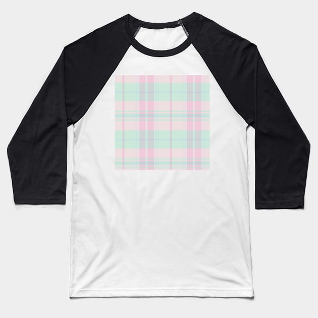 Pastel Aesthetic Arable 2 Hand Drawn Textured Plaid Pattern Baseball T-Shirt by GenAumonier